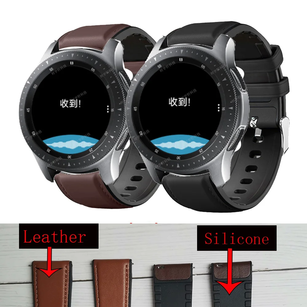 

Ремешок кожаный для Samsung Galaxy watch 3 45 мм/46 мм/42 мм/Active 2 Gear S3 Frontier, браслет для Huawei GT/2/2e 46 мм, 20 мм/22 мм