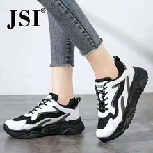 JSI High Quality Women Flats Mixed Colors Patchwork Design Comfortable Letter Print Anti-Slip Shoes New Breathable Sneakers JY76