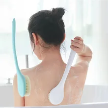 Мягкая щетка для ванны из натуральной щетины с длинной ручкой для ванны, не требующая помощи, прочная щетка Массажная щетка для ванны после щетки