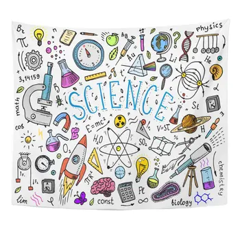 

Engraved in Old Sketch and Vintage Scientific Formulas Calculations Home Decor Tapestry Wall Hanging for Living Room Bedroom