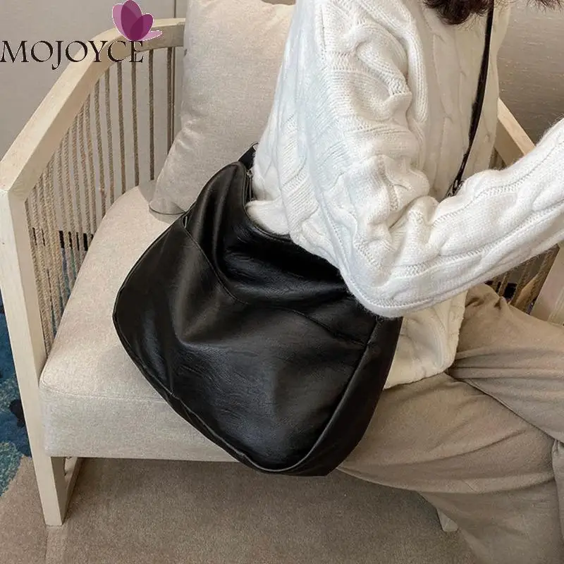 MOJOYCE черные повседневные сумки через плечо для девочек-подростков из искусственной кожи, женские широкие сумки через плечо для отдыха