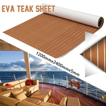 

120x240cm Self Adhesive EVA Foam Teak Sheet Marine Boat Yacht Synthetic Decking Foam Floor Mat Resistant To Seawater/Grease/Acid