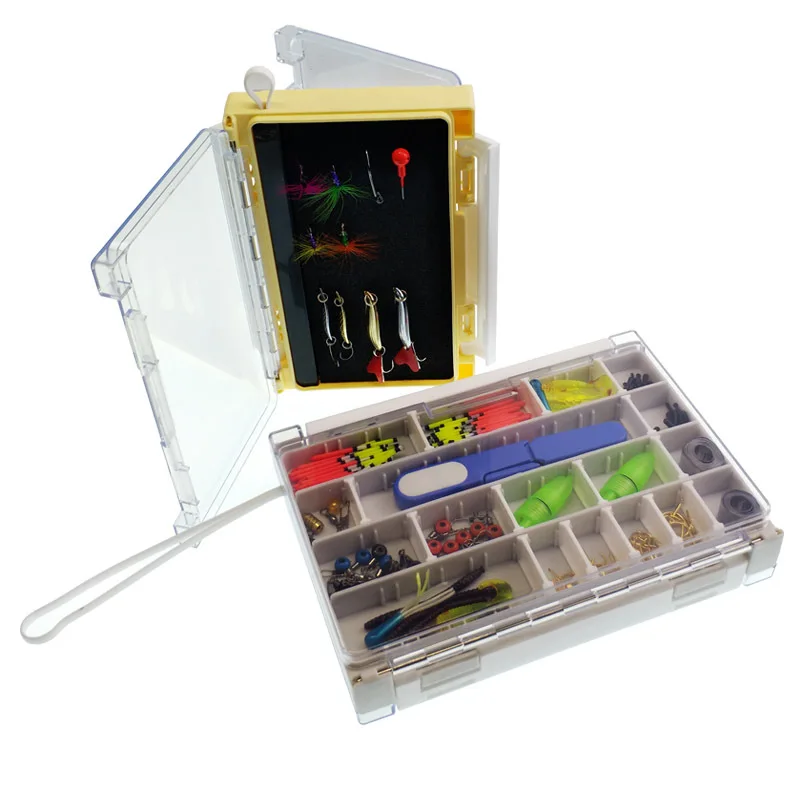 

New Style Double-Sided Multi-functional Lure Accessories Box Plastic Multi-part Lure Accessories Storage Box yu gou he