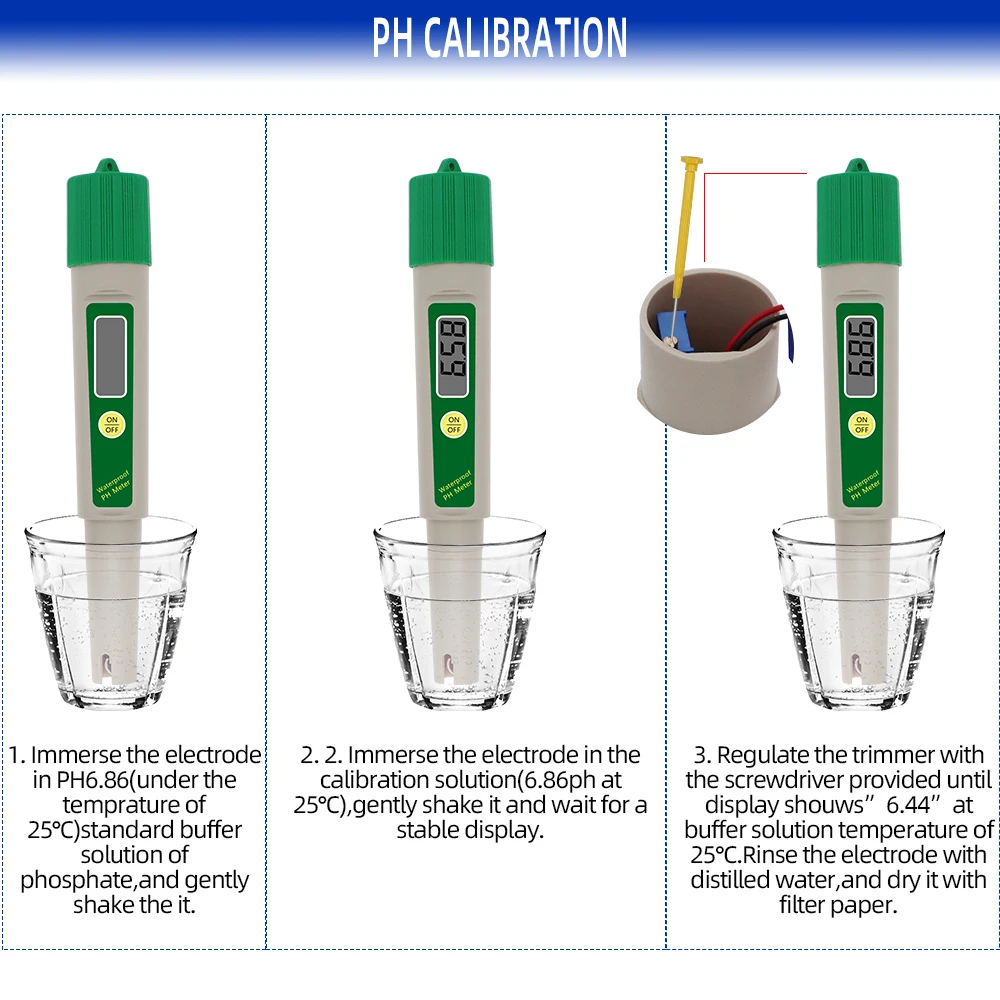 Medidor PH PH-3 Tipo Lapiz Con Autocalibración, Hold, ATC Y Termometro – 0  – 14pH – e-LABShop