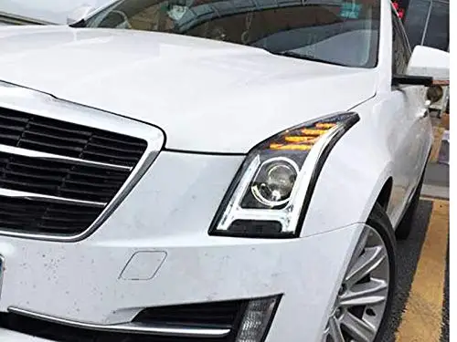 1 пара для Cadillac для ATS-L светодиодный головной свет год Головной фонарь передний свет с дневным ходовым светом