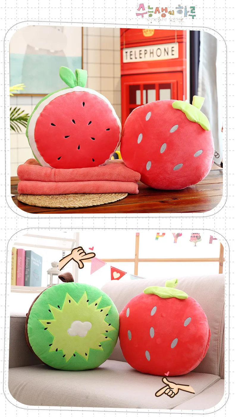 2 in 1 Pillow blanket filling fruit vegetables food Anti-stress soft creative pillow cushion plush girl hobby Children toy gift