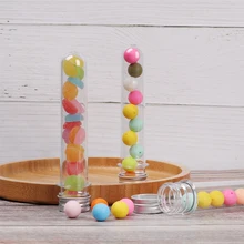 50 шт./компл. 40 мл Тесты трубка Пластик цилиндрическая прозрачная ПЭТ-винт Кепки Давление чувствительный лист Алюминий Кепки s школьные принадлежности