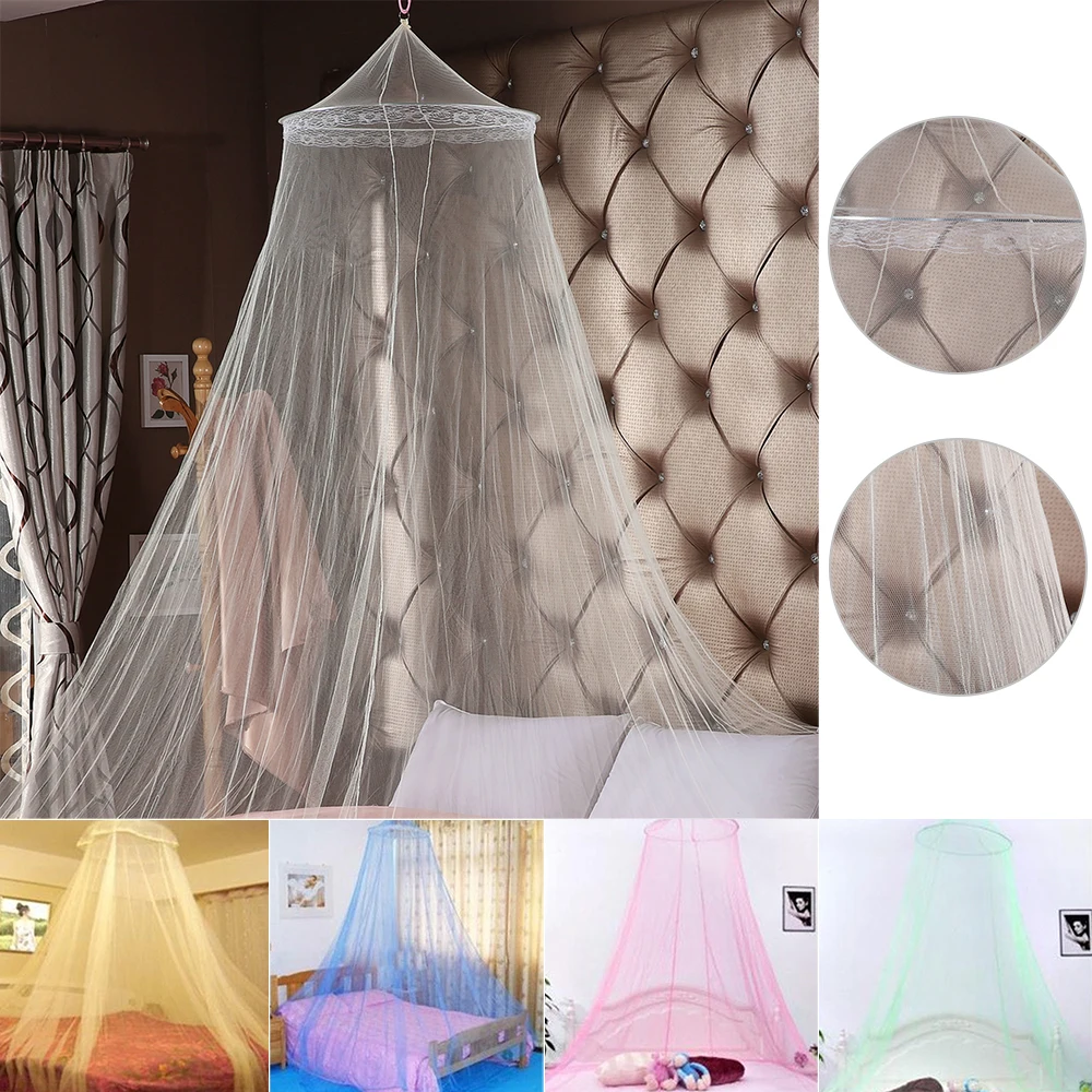 Summer princess ceiling Mosquito net Hanging Round Lace Canopy Bed Netting Comfy hung Dome Mosquito Net Crib 60x250x820cm Summer princess ceiling Mosquito net Hanging Round Lace Canopy Bed Netting Comfy hung Dome Mosquito Net Crib 60x250x820cm