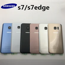 Оригинальное стекло для SAMSUNG Galaxy S7, G930, S7 edge, G935, задняя крышка батареи, задняя крышка, корпус, чехол, Замена+ клейкая наклейка