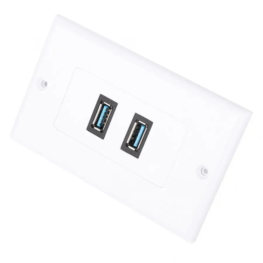 Многофункциональная USB настенная пластина 2 USB3.0 кабель настенная пластина Лицевая панель для отеля дома офиса здания США Стандартная настенная панель