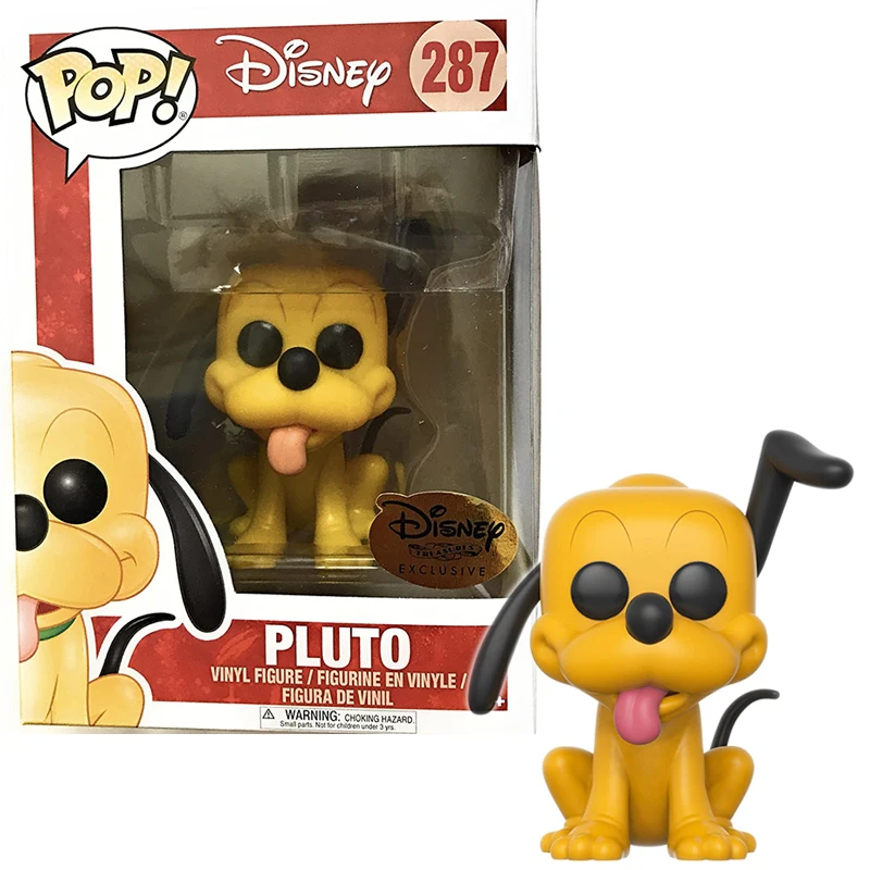 

Funko Pop Pluto Sticker Disney Treasure Exclusive 10cm Vinyl dolls Action Figures Collection Model Toys for Party Gifts with box