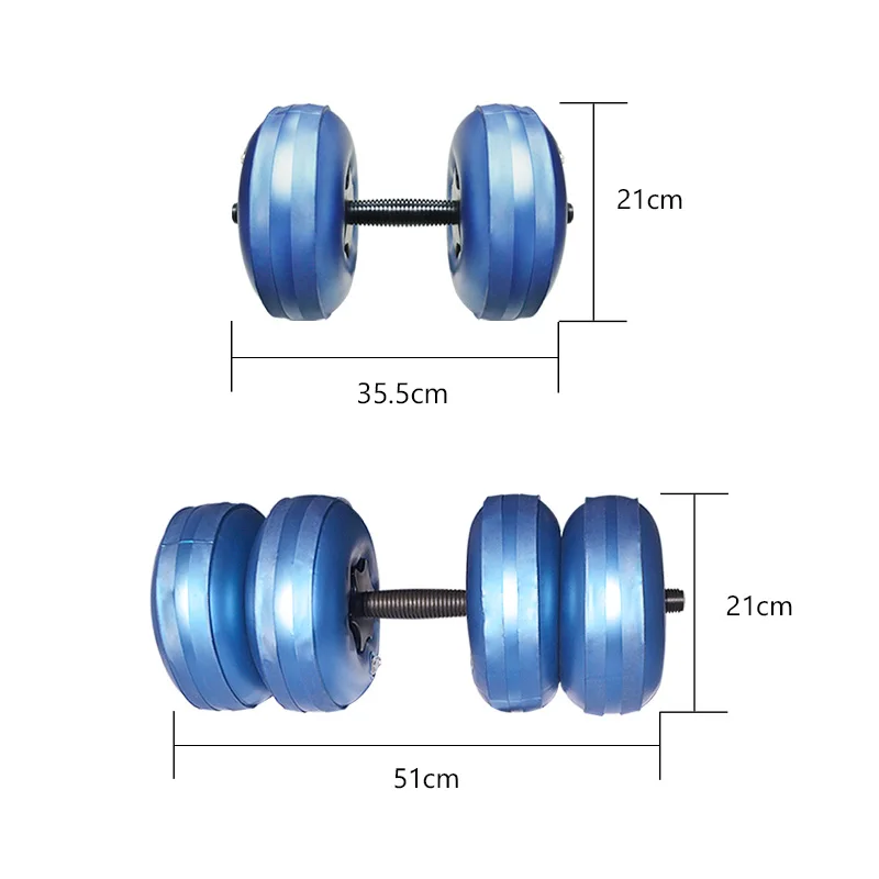 Adjustable Water Fillable Dumbbell Set PVC Travel Portable Exercise  Training Men Women Heavy Weight Fitness For Family