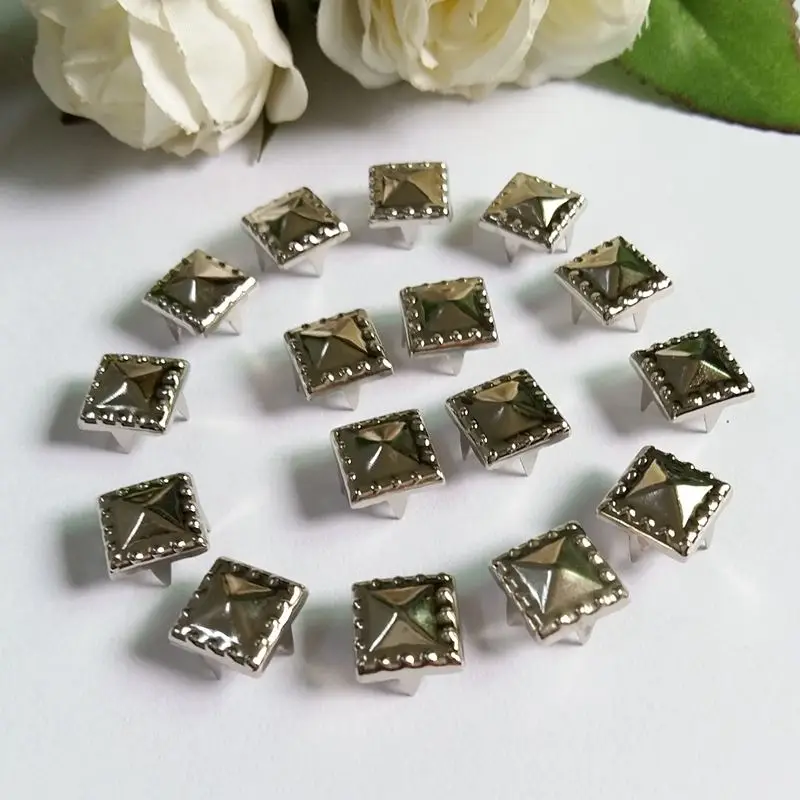 300pcs/lot new rivet 9MM Square Four claw metal studs and Spikes for clothing Garment Rivets Clothes | Дом и сад