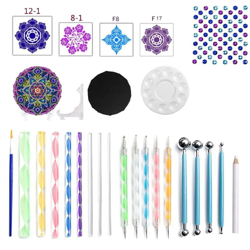

27pcs/set Mandala Dotting Handwork Tools for Painting Rock Stone with Stencils