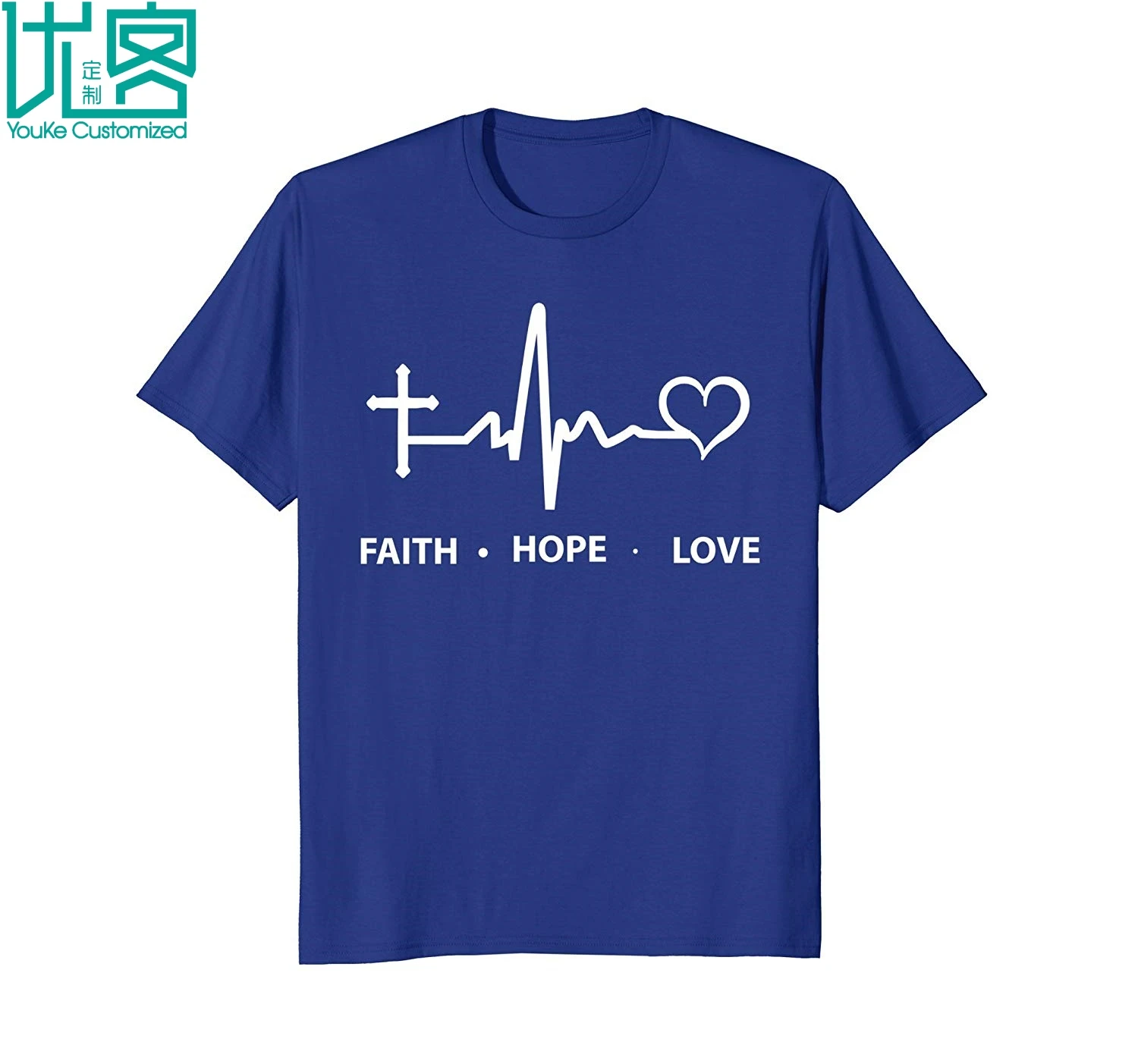 Футболка с надписью Faith Hope Love Christian Heartbeat Уникальные повседневные футболки
