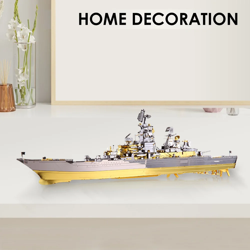 Piececool 3D Metal Puzzle -Russian Battlecruiser Pyotr DIY  Jigsaw Toy Model Building Kits Christmas Gifts for Adults 2