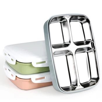 

Bento Boxes Stainless Steel Lunch Box Leak proof Japanese Food Container Thermal Lunchbox Adult Children Food Container 4 Grid