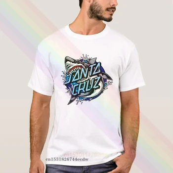 

Newest 2020 Summer Santa Cruz Shark Logo 100% Cotton Crewneck Popular T Shirt Present Homme Tops Tees S-4XL