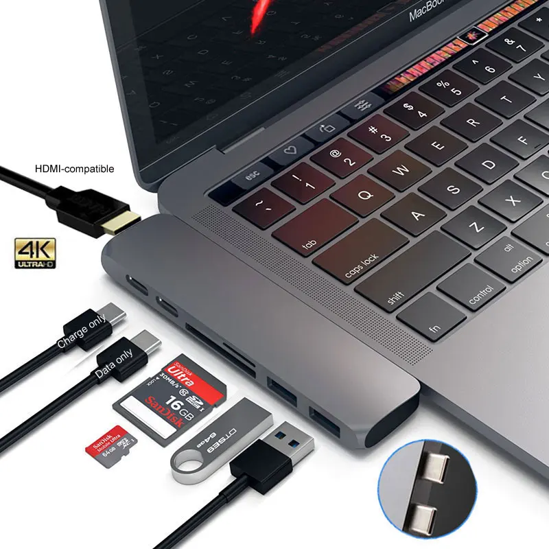 Док-станция EASYA USB Type-C HDMI 4k Thunderbolt 3 кардридер TF SD PD Hub 0 для MacBook Pro/Air M1 | Компьютеры и