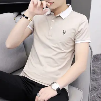 

Five-point short-sleeved t-shirt large size 2020 new solid color half-sleeved tide brand base shirt trend loose cotton