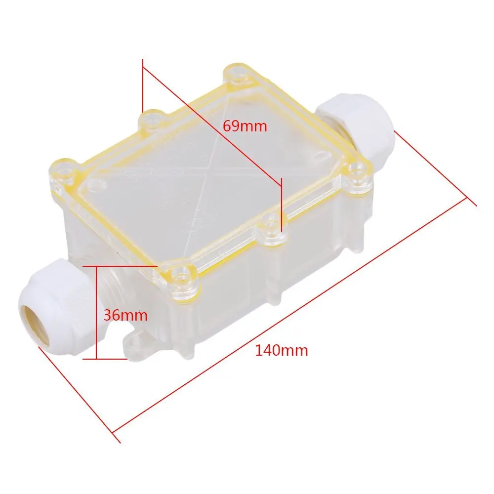 

Transparent 2 Way Outdoor Cable Wire Connectors Junction Box IP68 Waterproof Sunproof with Terminal