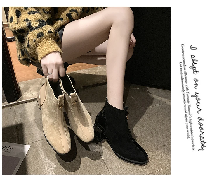 Женские ботинки; коллекция года; женские ботинки до середины икры на шнуровке; Осенняя обувь на массивном каблуке; роскошные дизайнерские ботинки на низком каблуке с круглым носком на молнии