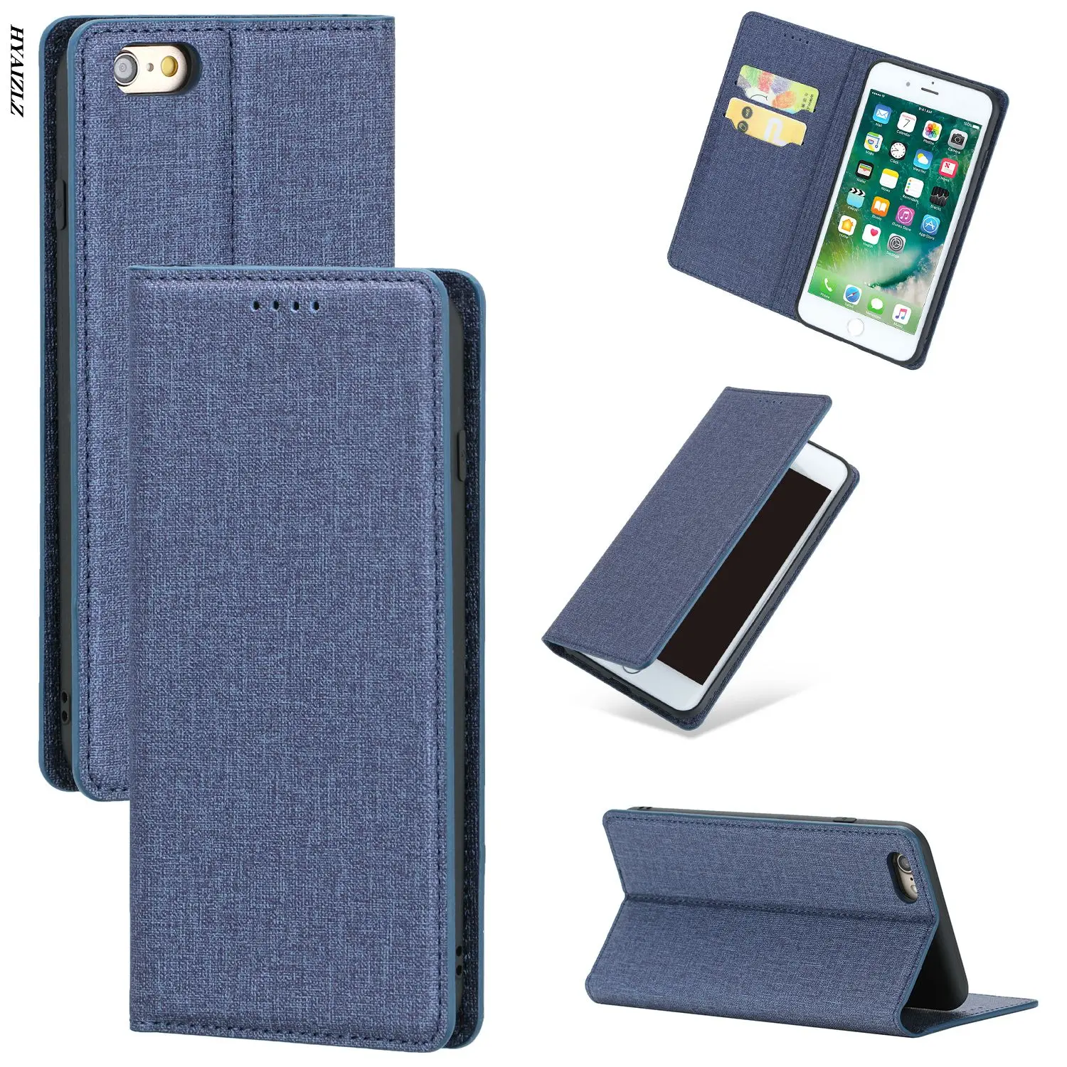 

Flip Cover for iPhone 11 Pro MAX XS XR X Case Canvas with Card Slots Bracket Magnetic Closure Shell for iPhone 6 7 8 Plus Coque