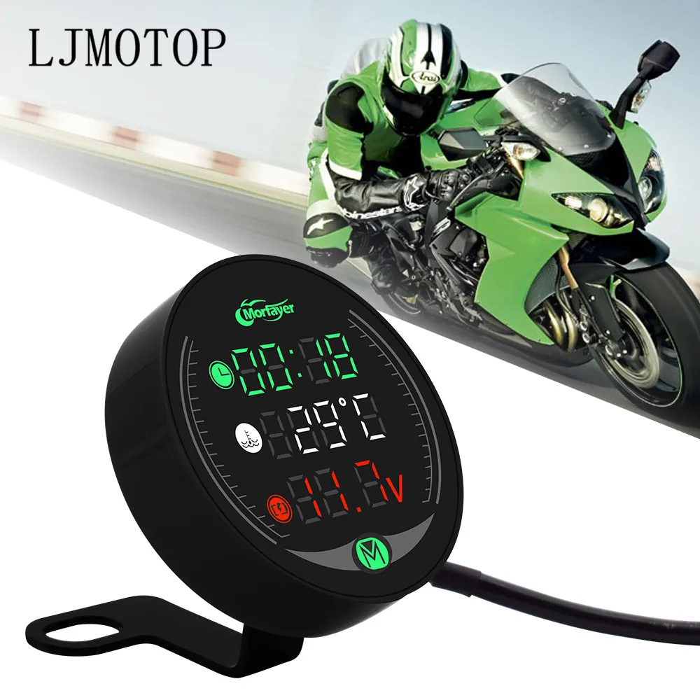

Motorcycle Tester LED Display Waterproof Voltmeter Multifunction Meter For Honda NC700X VTX1300 CBR650F CB650F VF750 VFR750 RC51