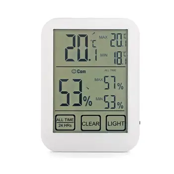 

Large Touch Screen Electronic Hygrothermograph Thermometer And Hygrometer High Precision Same Screen Memory Weather Station