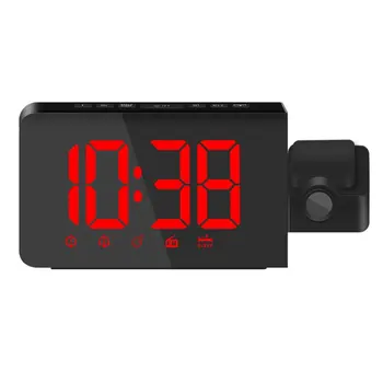 

LED Digital Alarm Clock Watch Table Electronic Desktop Clocks USB Wake up FM Radio Time Projector Snooze Function RLED