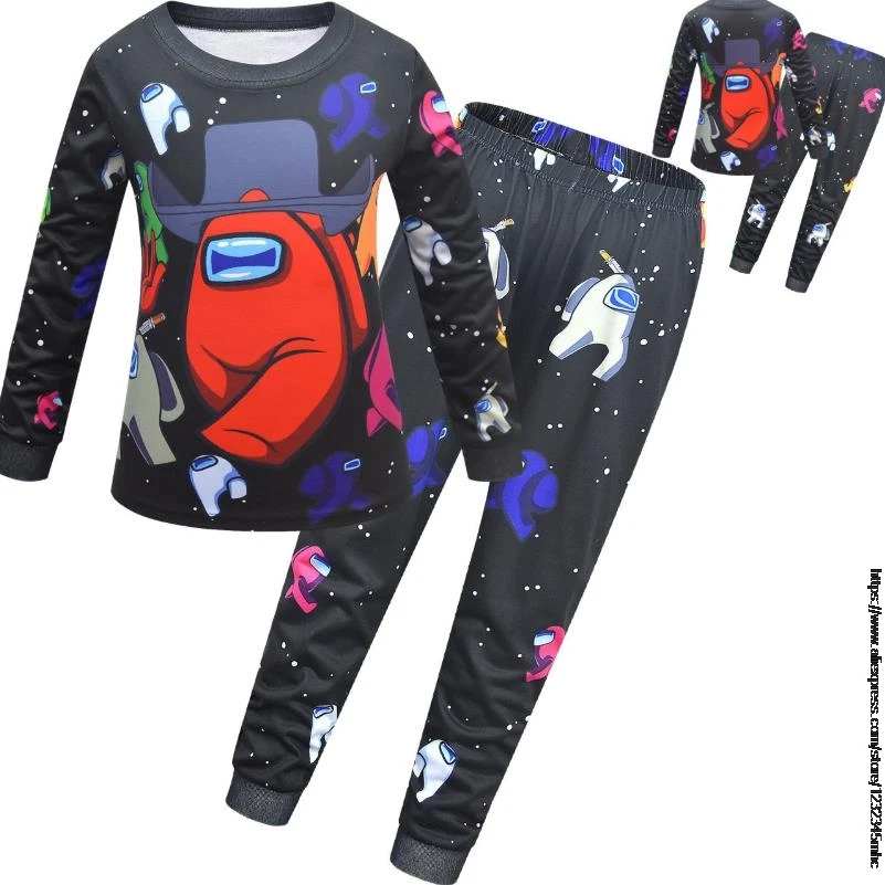 

New Baby Girl's Clothes Home Service Suit Game Among US Pajamas Two-piece Children's Long-sleeved Trousers Casual Suit 5-12y