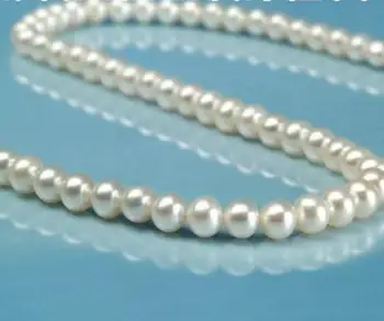 

Jewelry Free Shipping hot sale 22'' Natural 7-7.5mm AAA white pearl necklace