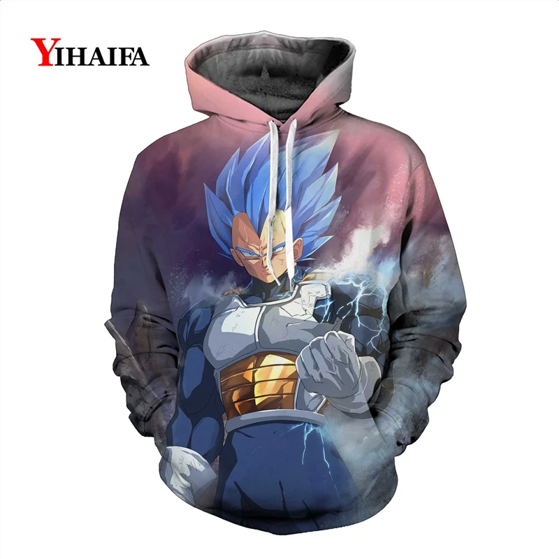 

2019 New Mens Womens 3D Sweatshirt Dragon Ball Z Hoodies Vegeta Graphic Print Stylish Cartoons Pullover Tracksuit Pocket Tops