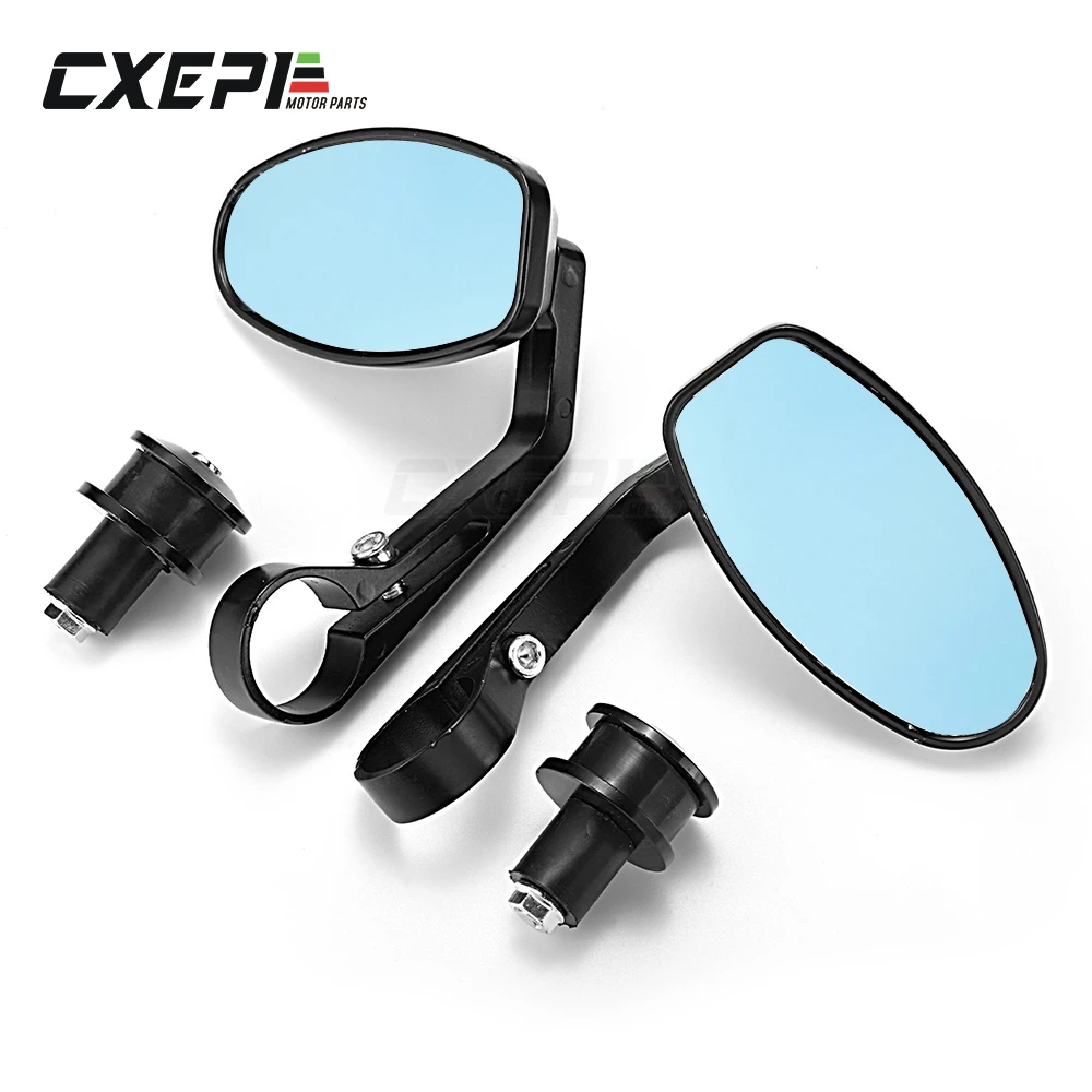 Universal Motorcycle 7/8'' 22mm Aluminum Rear View Side Mirror Handle Bar End 
