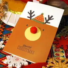 Складной на год и Рождество Конверт рождественские год поздравительная открытка Новое поступление на год поздравительная открытка