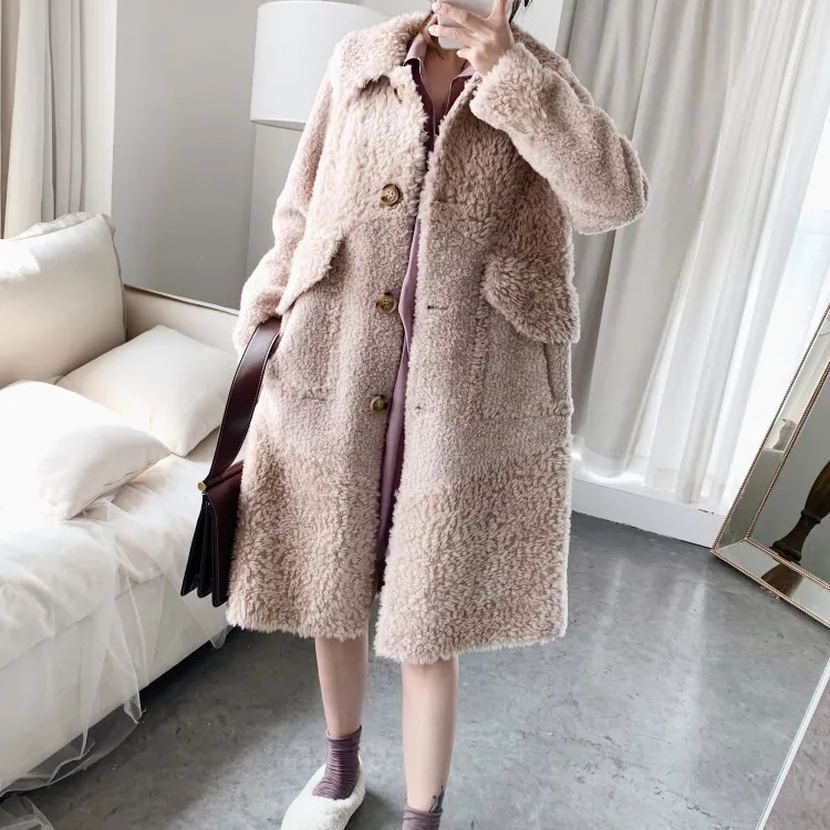 

Real Fur Coat Women 100% Wool Jacket for Womens Clothing Korean Warm Winter Coat Women Abrigos Mujer Invierno 2019 YY923