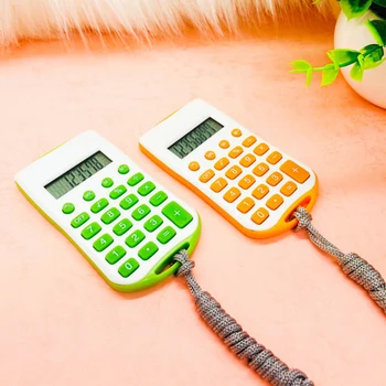 

Student Practical Electronic Portable Store School Office Mini Pocket Hanging Rope Handhold Colorful Calculator
