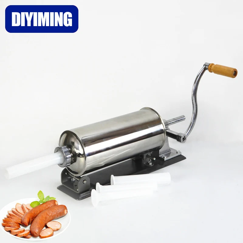 Horizontal Sausage Stuffer Filler, Stainless Steel, Homemade Table, Sausage Maker, Kitchen Tool
