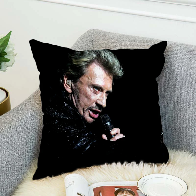 johnny hallyday Pillow Case Polyester Decorative Pillowcases Throw Pillow Cover style-3
