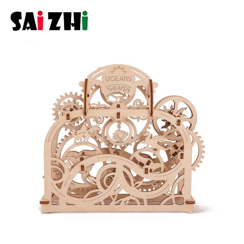 Saizhi DIY лазерная резка 3D механическая модель игра деревянная головоломка сборка игрушка подарок для детей механическая передача SZ4210