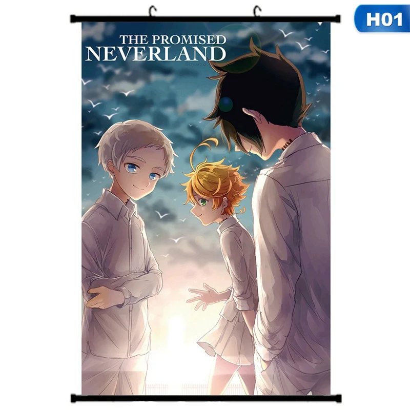 Аниме обетованная Neverland Yakusoku no Neverland Норман Эмма Рей настенная прокрутка плакат настенный висящий плакат домашний декор сбор