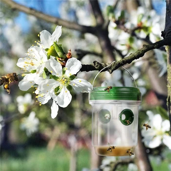 

Garden Fruit Fly Trap Flying Bee Hornet Insect Trap Solar Energy Wasp Catcher Household Garden Lightweight Elements 2020