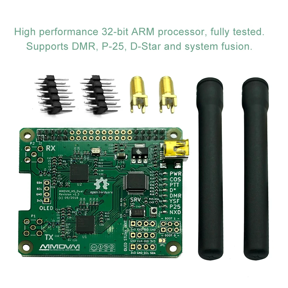 

MMDVM Hotspot With Oled and and 2pcs Antenna Case Support P25 DMR YSF For Raspberry Pi