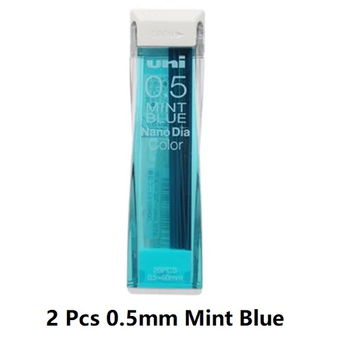 0,5/0,7 мм Nano Dia высококачественные цветные грифели для механического карандаша легко стираемые Сделано в Японии 2 шт./партия - Цвет: 0.5mm MINT BLUE