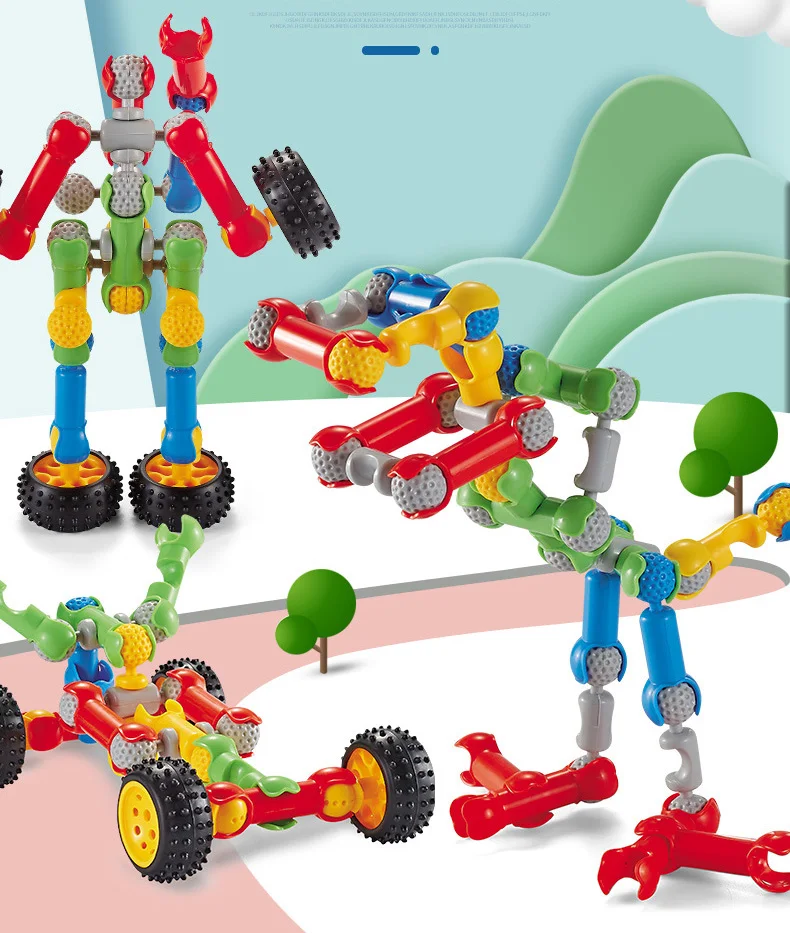 Multifunctional Skeleton Building Blocks Joints Sticks DIY And Toy Set Stick Combination Educational Children's Game