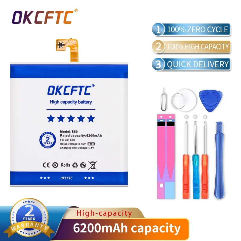 

Аккумулятор OKCFTC 6200 мА ч для смартфонов DOOGEE S60, BAT17M15580 и BAT17S605580