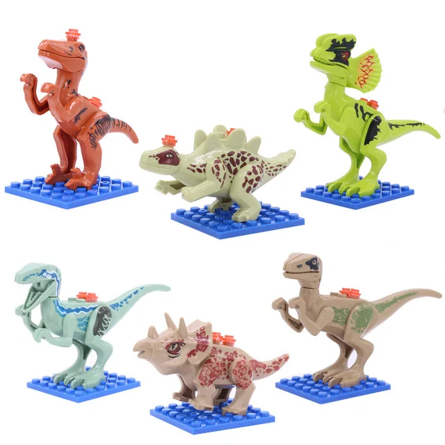 

Dinosaur Building Blocks Jurassic Tyrannosaurus Rex Series Six Kinds of Boxed Fight To Insert Building Blocks Toys for Children