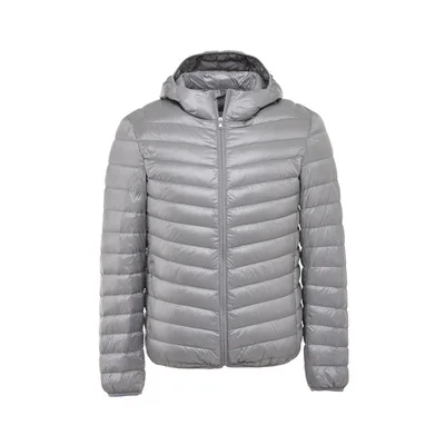 gray hood Nice New Arrive White Duck Down Jacket Men Autumn Winter Warm Coat Men Light Thin Duck Down Jacket Coats Ultra Down - Цвет: gray hood