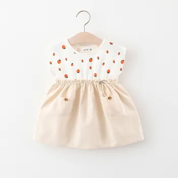 

Baby Girls Sleeveless Dress Summer Baby Strawberry Princess Dress 2020