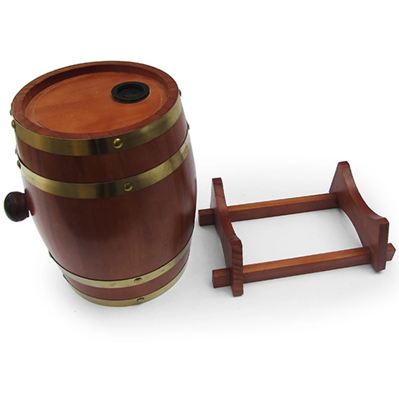 

3L Wooden Vintage Wood Barrel Timber Wine for Beer Whiskey Rum Brewing Port Hotel Restaurant Decorative Barrel Exhibition Displa